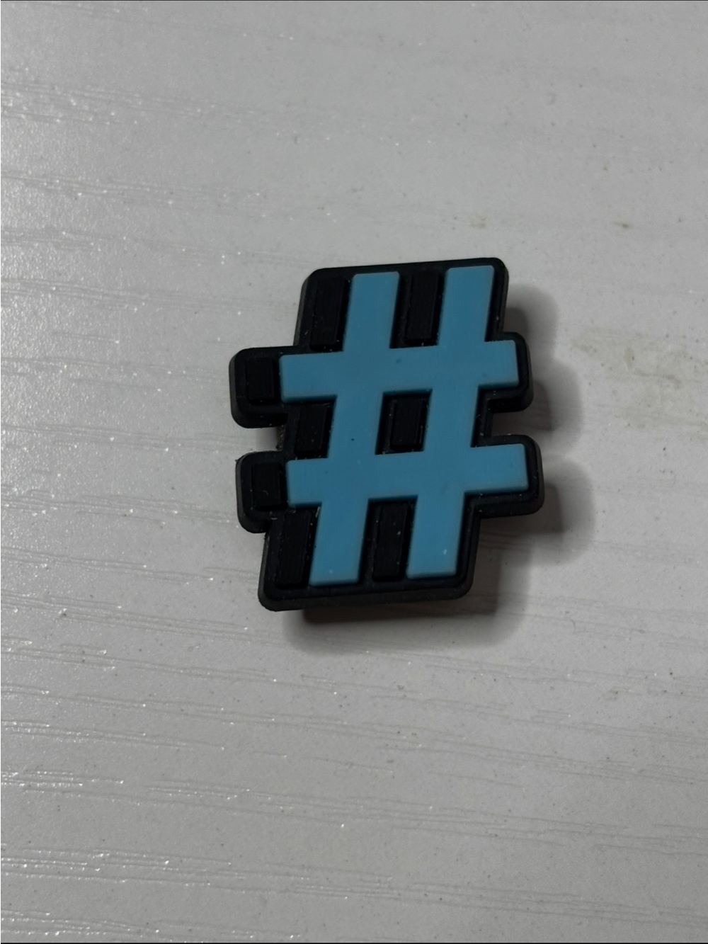 Blue Hashtag Shoe Charm